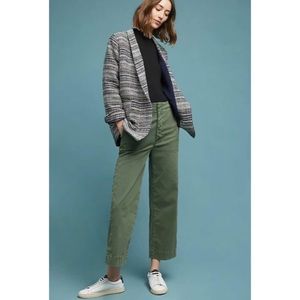Anthropologie Harlyn Multicolor Tweed Blazer Boyfriend Oversized Open Fr…
